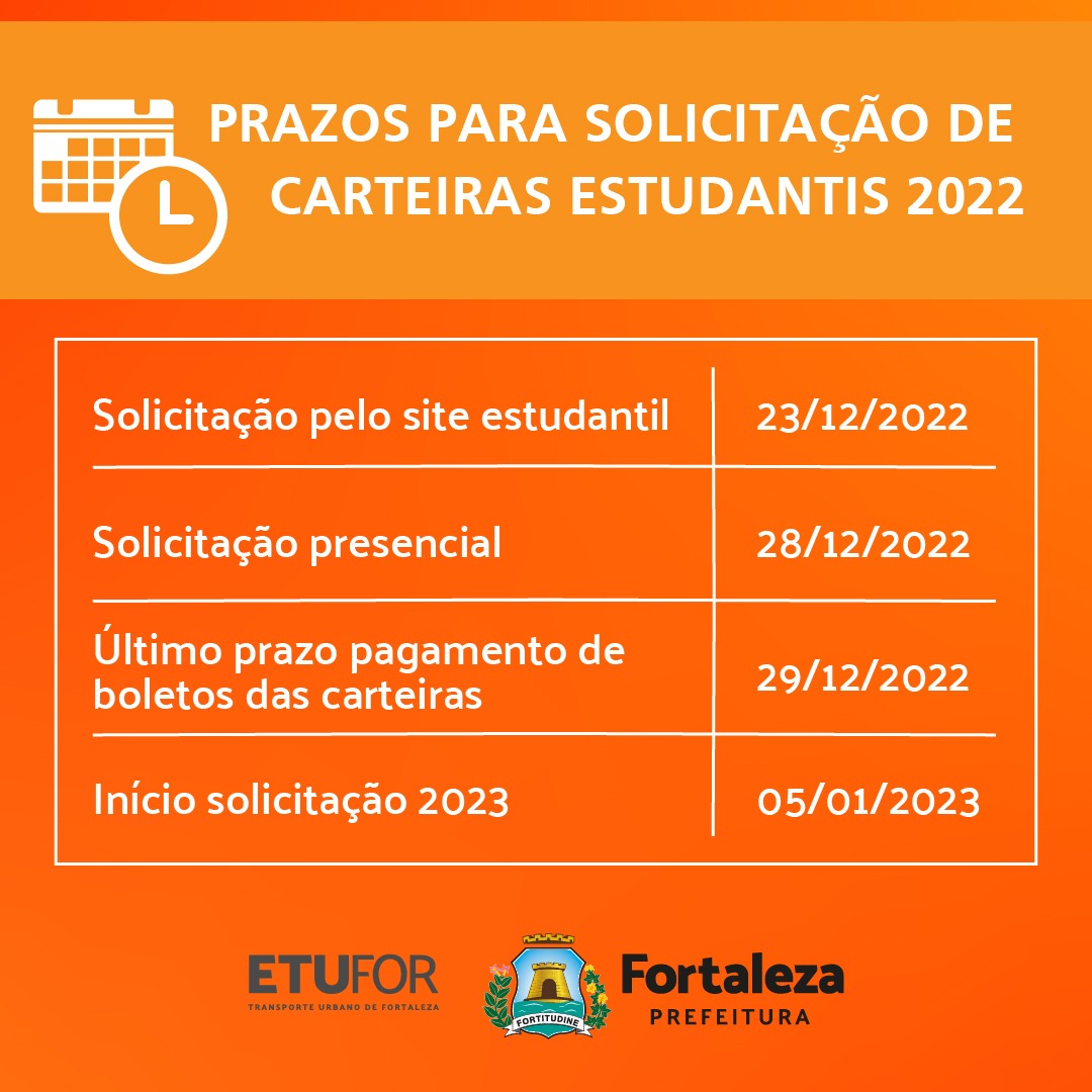 Fortaleza: carteira estudantil 2022 é válida até o fim deste mês; saiba  como solicitar novo documento