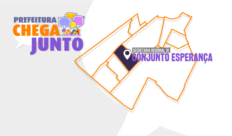 mapa da regional com destaque para o bairro Conjunto Esperança