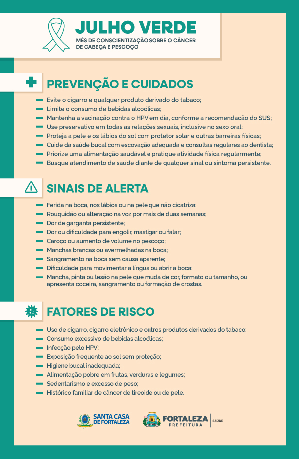 A cor verde foi adotada como símbolo da mobilização, chamando a atenção para a importância da prevenção, do diagnóstico precoce e do tratamento nas fases iniciais da doença