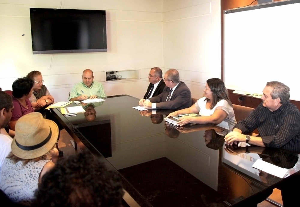 A reunião com o Banco do Brasil foi realizada nesta terça-feira (29/07) no Paço Municipal (Foto: Thiago Gaspar)