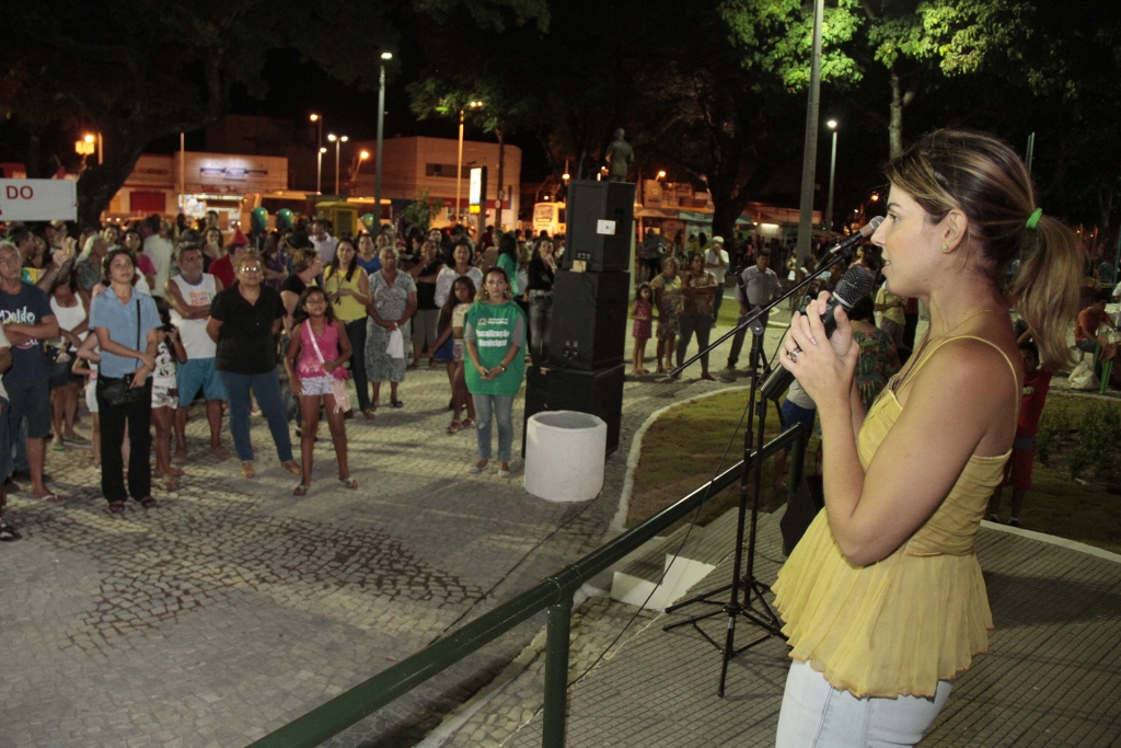 Para a primeira-dama, Carol Bezerra, que coordena o Projeto, é sempre uma grande alegria a entrega dos parques (Foto: Kaio Machado)