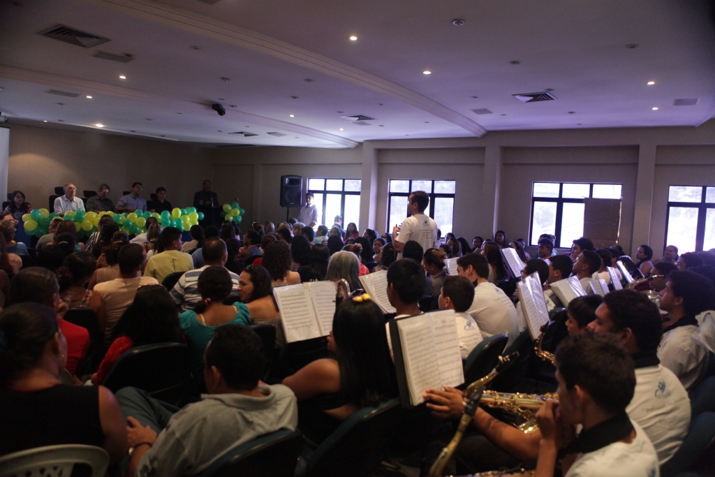 Um dos destaques do evento foi a apresentação da banda formada pelos estudantes do Centro Educacional da Juventude Padre João Piamarta