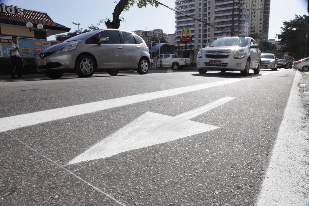 A ciclofaixa será unidirecional, com extensão de 1,5 km e largura total de 1,40 m, no lado esquerdo e no sentido de circulação (Foto: Kaio Machado)