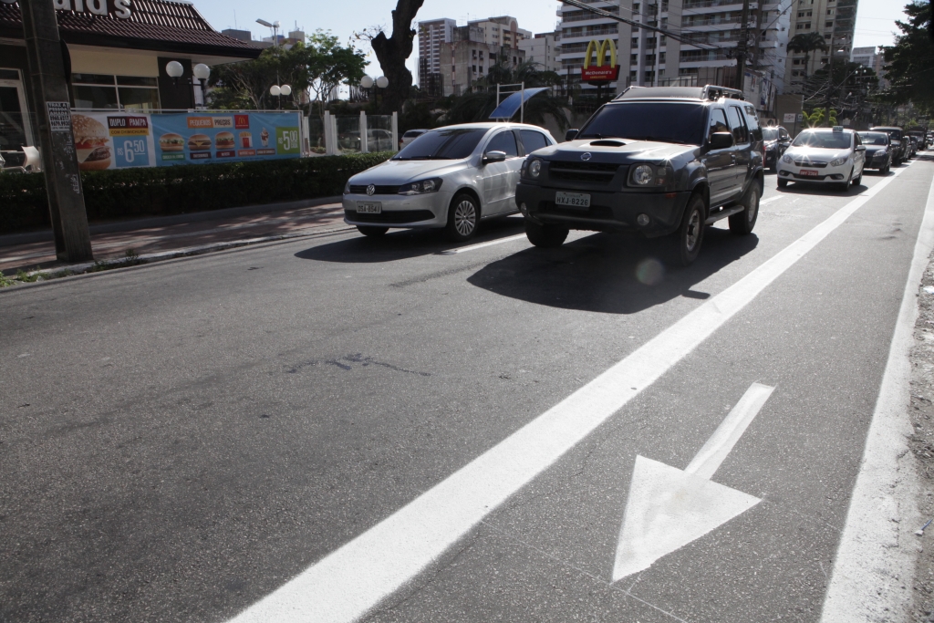 A ciclofaixa será unidirecional, com extensão de 1,5 km, localizada no lado esquerdo e no sentido de circulação da via (Foto: Kaio Machado)