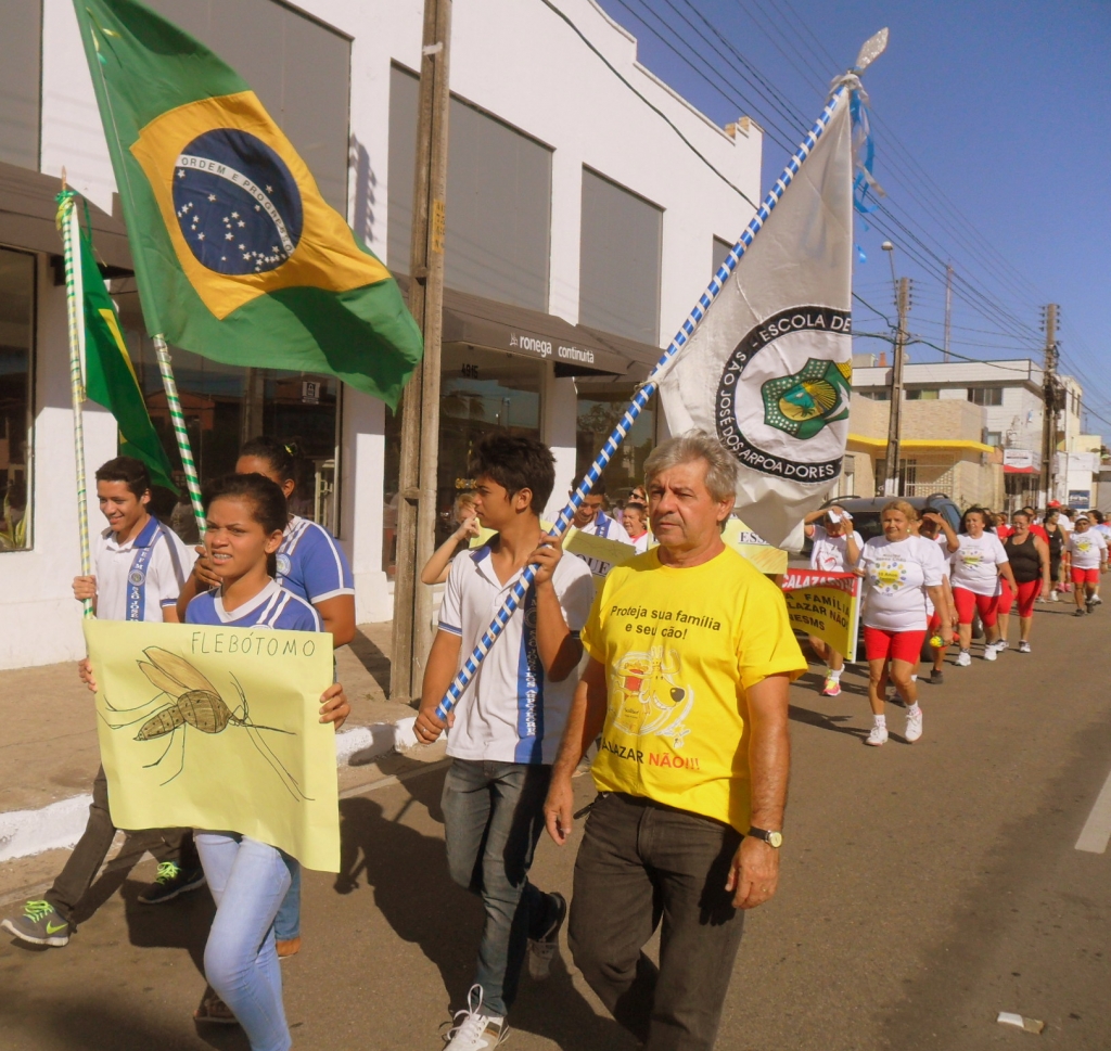 A atividade incluiu a distribuição de panfletos informativos, a afixação de cartazes, visitas domiciliares e passeata